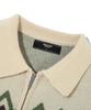 TRILLION Washable Nordic Jacquard Collar Neck 2-Way Zip-Up Knit [Beige]