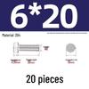Stainless Steel Hex Head Bolts M6x20 (20-Pack)