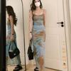 French Gauze Suspender Dress High-end Gentle Waist-cinching Hot Girl Long Skirt