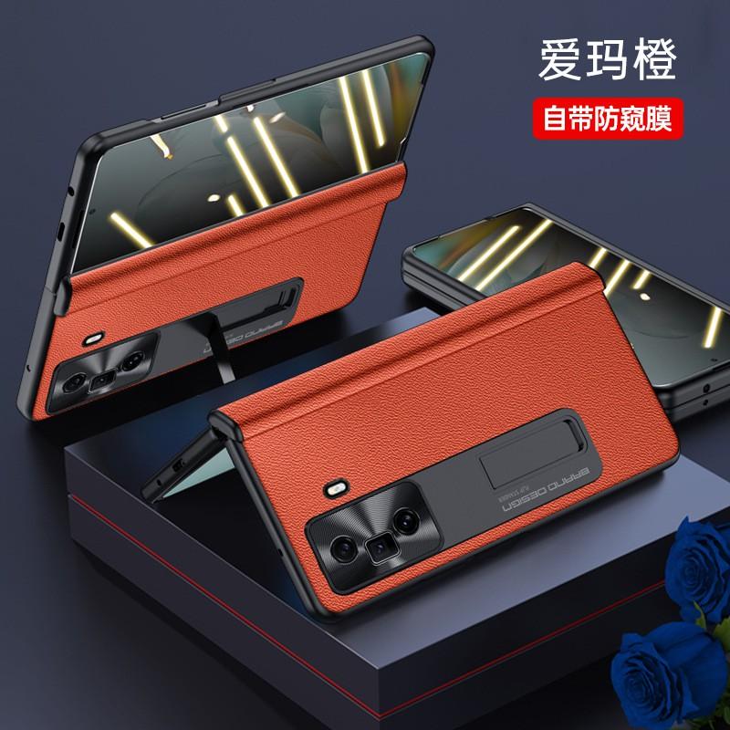 Premium Genuine Leather Flip Case Honor Magic Vs3 With Built-in Kickstand Magnetic Full Protection Screen Protector