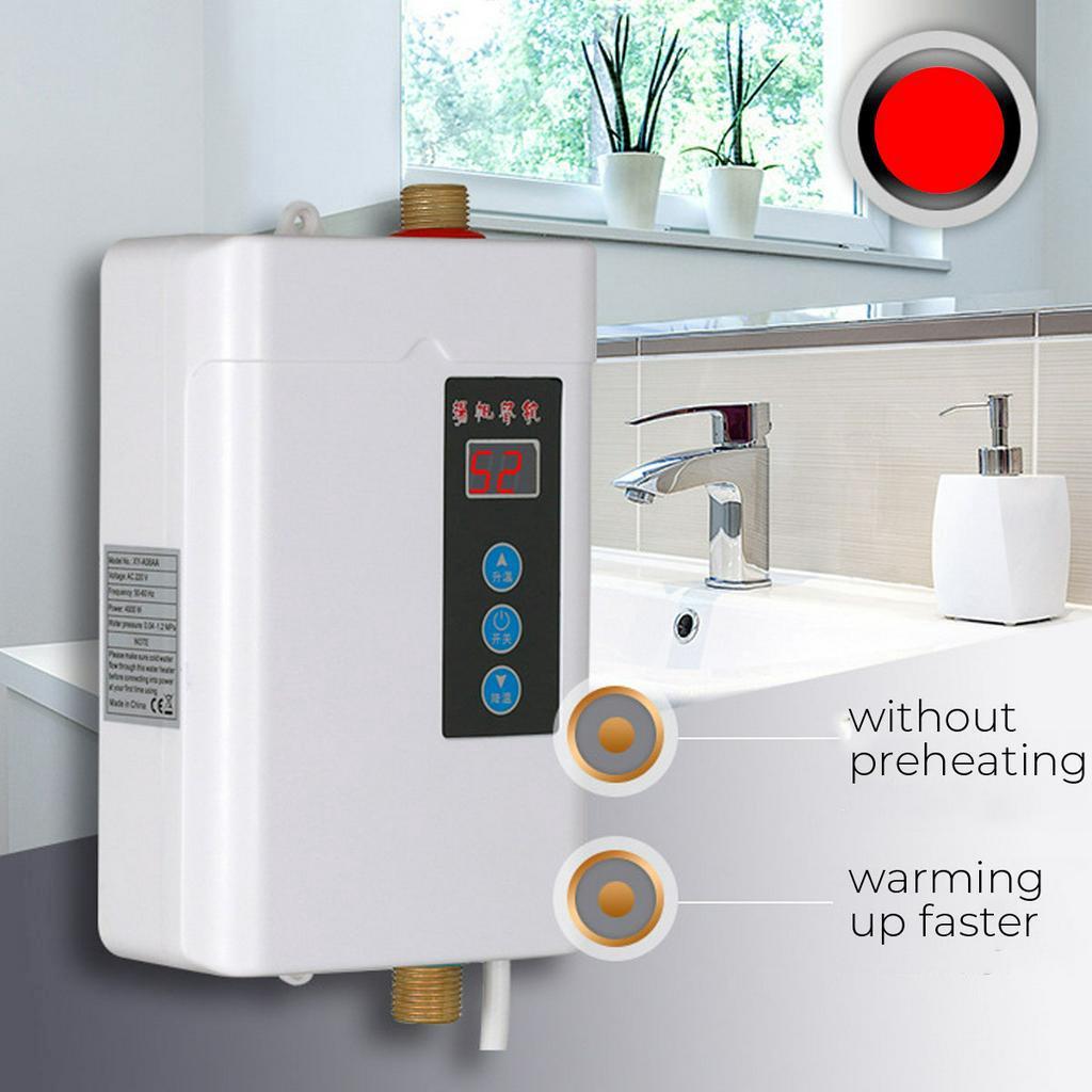 4000W Hot Instantaneous Water Heater System Mini Instant Electric Tankless Water Heater for Kitchen Bathroom 110-240V