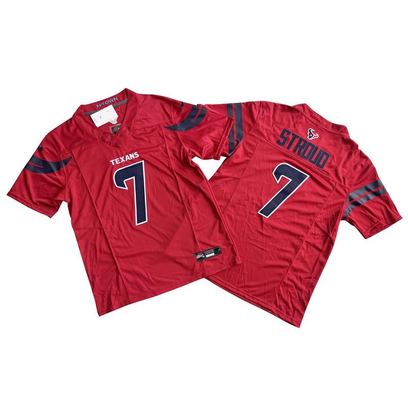 Mens Houston Texans NFL Football Jersey Premium Embroidered Retro Style Cotton Blend Sport Shirt Fan Wear Casual Use