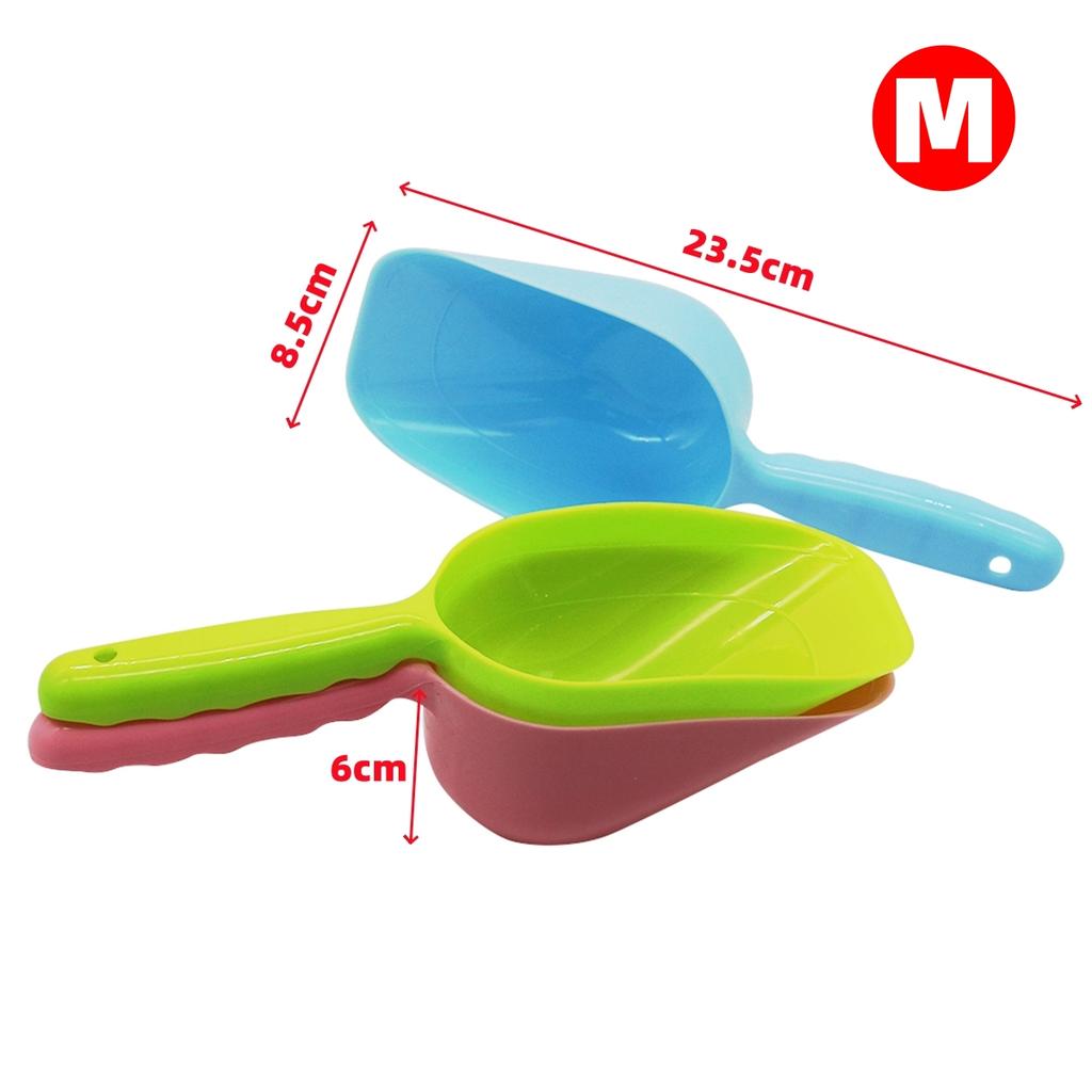 1Pc M/L Thickened Pet Food Shovel Dual Purpose Water and Food Spoon Cats Dogs Colored Plastic Dishes Spade Pet Supplies 3 Colors