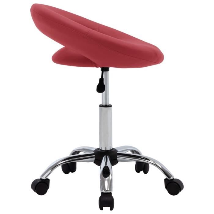 VidaXL Chaise pivotante à dîner Rouge bordeaux Similicuir