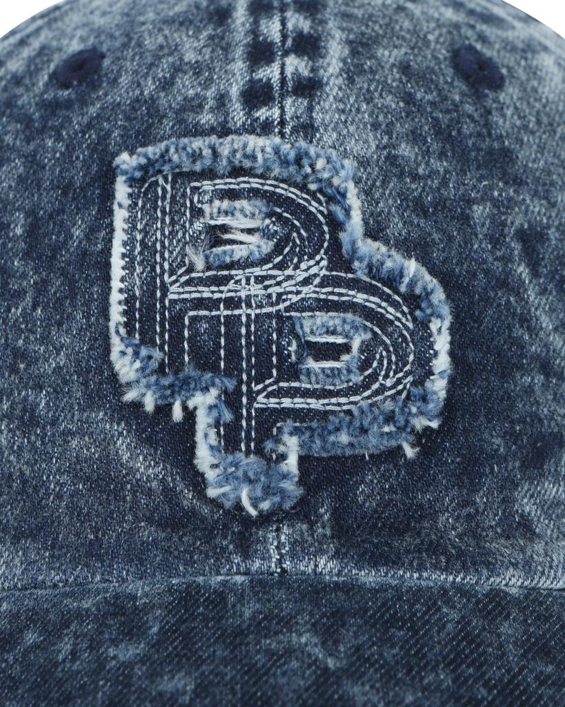 BESLOW Bleached Washed Logo Ball Cap Indigo