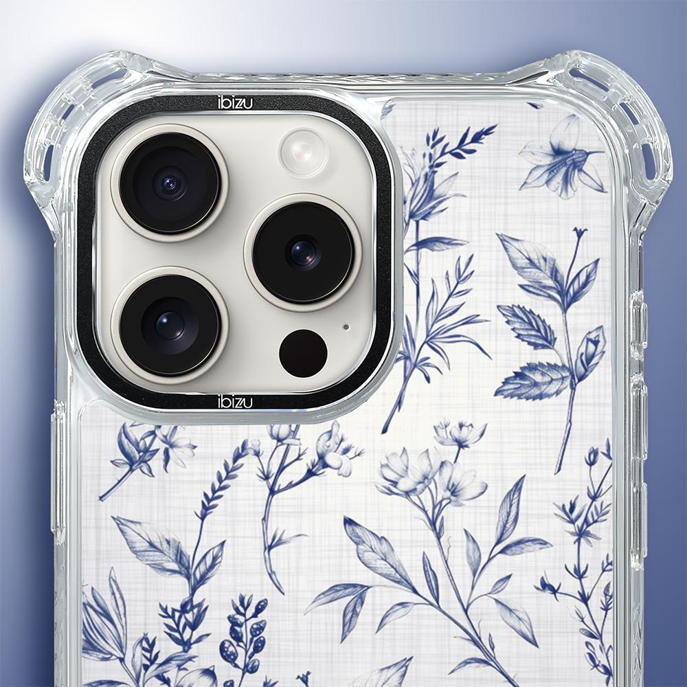 iPhone 16 Pro Max IBIZU DropGuard Ultra Case with MagSafe, Pastel Bloom, Azure Whispers