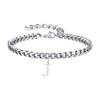 Mens Initials Cuban Links Bracelets,Stainless Steel A-Z 26 Letters Alphabet Charm Chain Wristband Adjustable,Casual Jewelry Gift