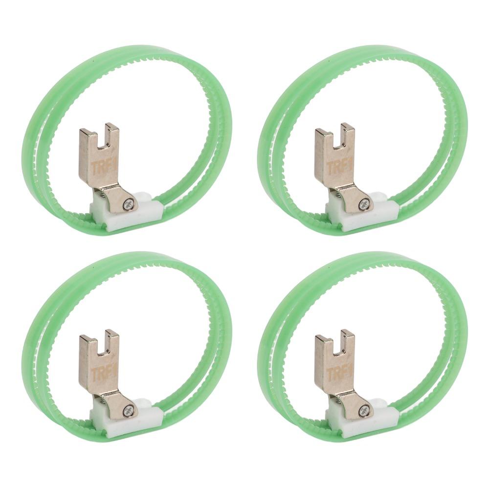 4pcs Plastic Double Ring Presser Foot High Shank Green Industrial Sewing Machine Presser Foot Easy Install Universal