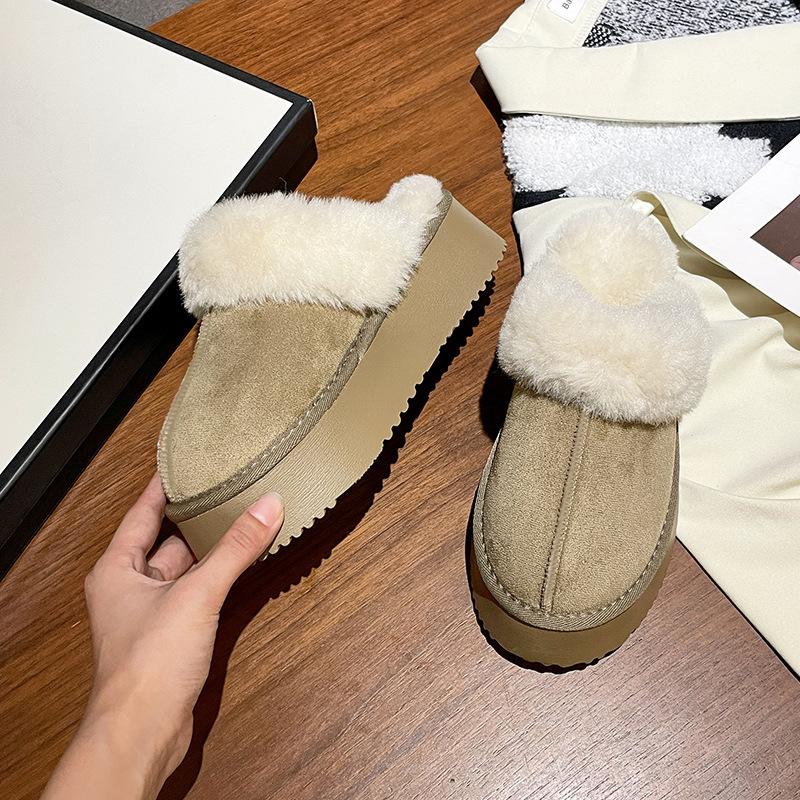 

Thick-bottomed foreign trade large-size Mao Mao drag 2024 autumn and winter popular fashion outer wear velvet warm women s snow boots women 43 хакі