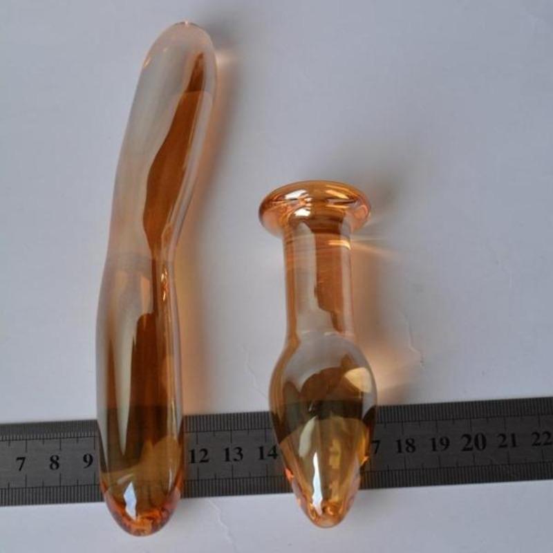 Gold Glass Wand Crystal Pyrex Crafts Jewelry Home Decoration Sex Toy