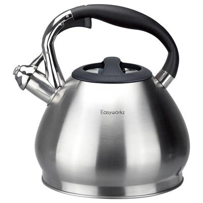 304 Stainless Steel Whistling Kettle, Large Capacity, Induction & Gas Stove Compatible