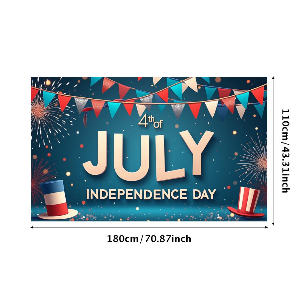 Lightweight Fabric Event Flag Durable Material Party Prop Red White Blue Theme Stars and Stripes American Themed Banner