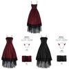 Gothic Vampire Queen Costume For Halloween Party With Polyester Fabric For Adults