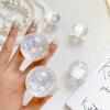 Small Niche Phone Airbag Holder Transparent Heart-shaped Sequin Aurora Ins Wind Crystal Ball Shell Back Sticker Stable Portable