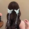 Girls Hair Pin Butterflies Decor Faux Pearls Beaded Long Tassel Hair Clip Wedding Prom Birthday Hair Barrette