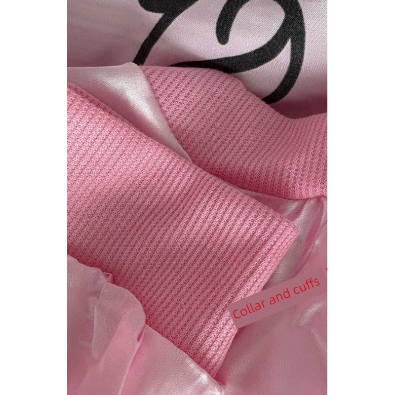 

Модная короткая бейсбольная форма Модная куртка на все случаи жизни Розовая верхняя одежда Бейсбольная куртка Женская S Pink S