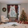 Single Panel Christmas Window Scenery Decoration Curtain Made Polyester Fiber Design Suitable Holiday Parties Winter Celebrations Decorations Of With
