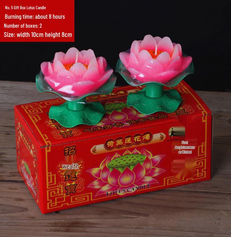 Lotus Lamp Candles: Red Floating Votive Lotus Candles Gift Box