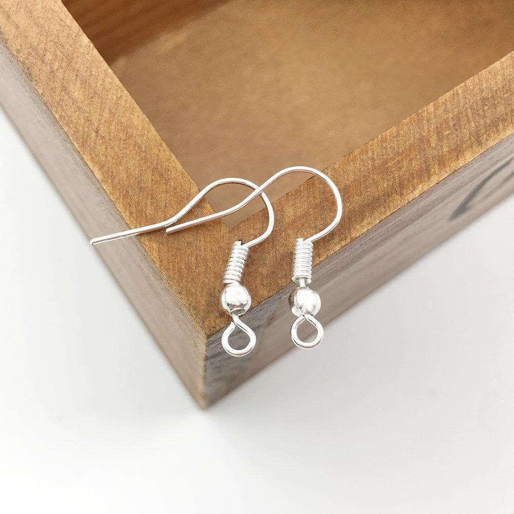 Diy Jewelry Handmade Beaded Material Earrings Accessories With Round Beads, Ear Hooks, 100 Curved Ear Hooks.