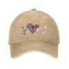 Peace Love Dog Silhouette Tie Dye Leopard Print Baseball Cap Unisex Casual Adjustable Cotton Hat