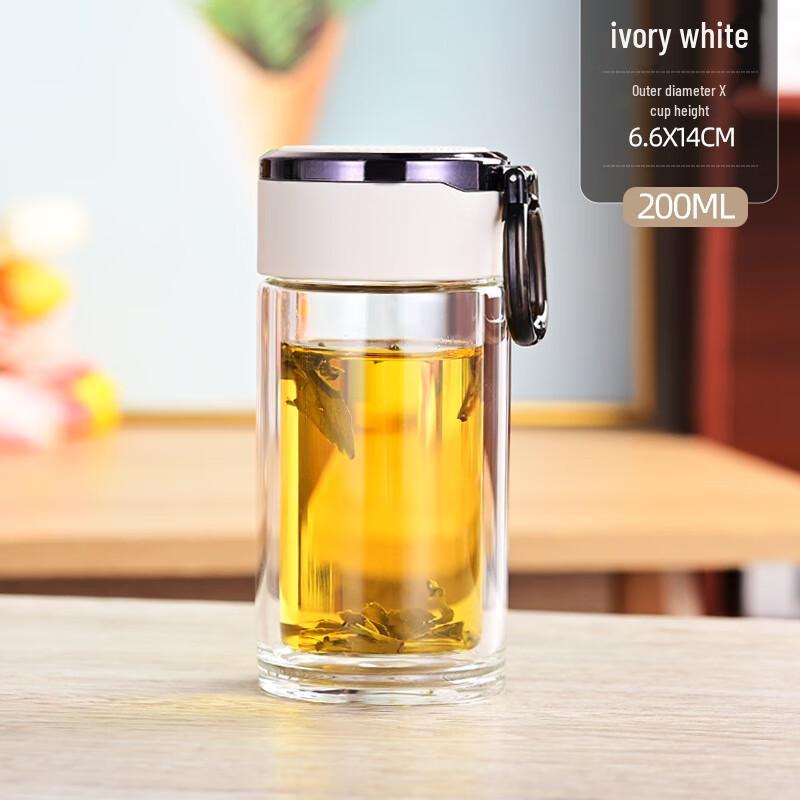 Double Wall Glass Cup with Lid
