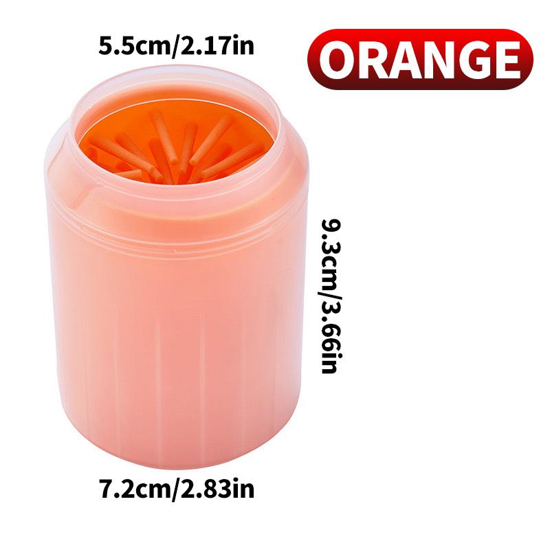 

Портативная чашка для мытья лап питомца - Складная конструкция для собак и кошек, Дорожный инструмент для чистки оранжевый