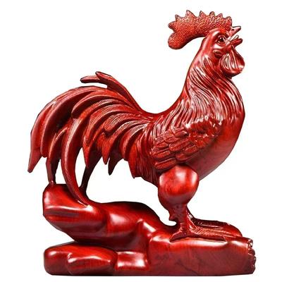Hahnfigur aus Holz, Glücksbringer, Hühnerstatue, Feng Shui-Ornament für Zuhause, Büro, Sammlung, Dekoration, gemütliche Stunde, Bauernhaus