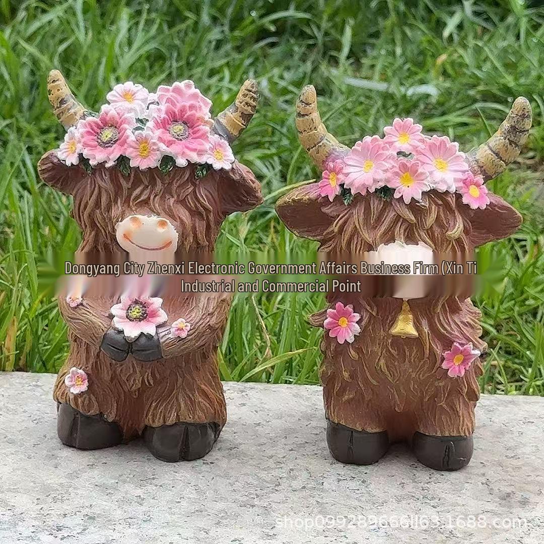Highland Cow Halloween Resin Ornament for Garden or Home Decor