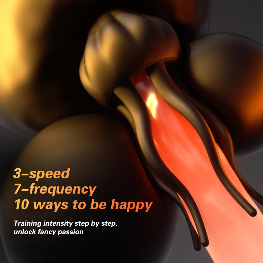 Male Glans Stimulate Massager 10 Modes Penis Delay Trainer Vibrator Rotate Masturbator Automatic Oral Climax Sex Sex Toy For Men