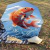 1PC Koi fish Automatic Open/Close Umbrella with Windproof, 8-Rib Sturdy Canopy, Durable Ribs, Fashionable Design, Outdoor Accessory, Fun Prin, Holiday