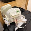 Canvas small bag women's new simple color girl shoulder bag casual women's crossbody mobile phone bag