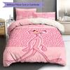 The Pink Panther Pattern Bedding Set Quilt Cover Pillowcase Home Decor Gift (1 * Duvet Cover + 2 * Pillowcase, Without Core)
