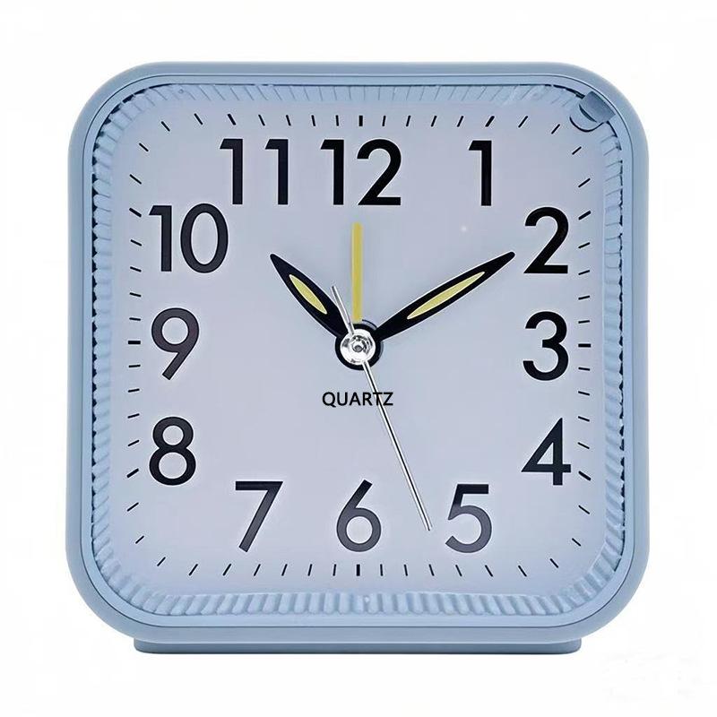 Creative Square Small Alarm Clock Fashion Silent Luminous Alarm Clock Bedside Table Clock