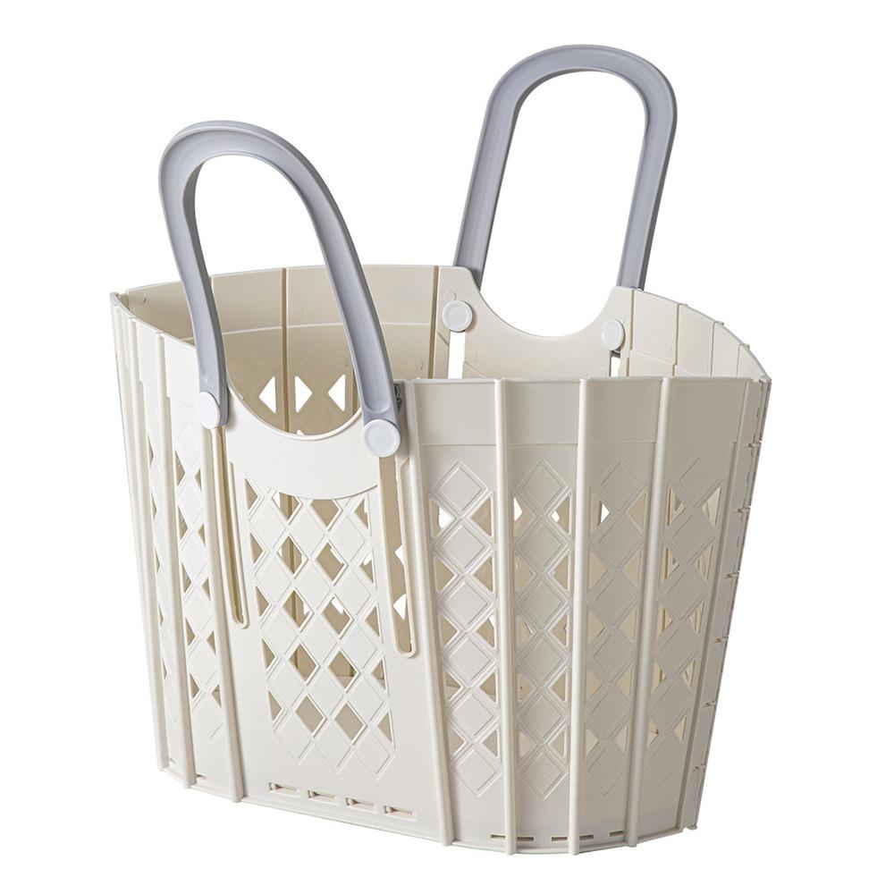 Пластиковая корзина для грязного белья Складная конструкция Складная корзина для белья с регулируемыми ручками Органайзер для грязного белья белый 10830₽