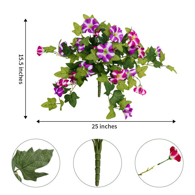 1pc 25×15.5inch Purple Red Purple Simulated Morning Glory Outdoor Morning Glory Decoration Living Room Home Flower Arrangement 1pc