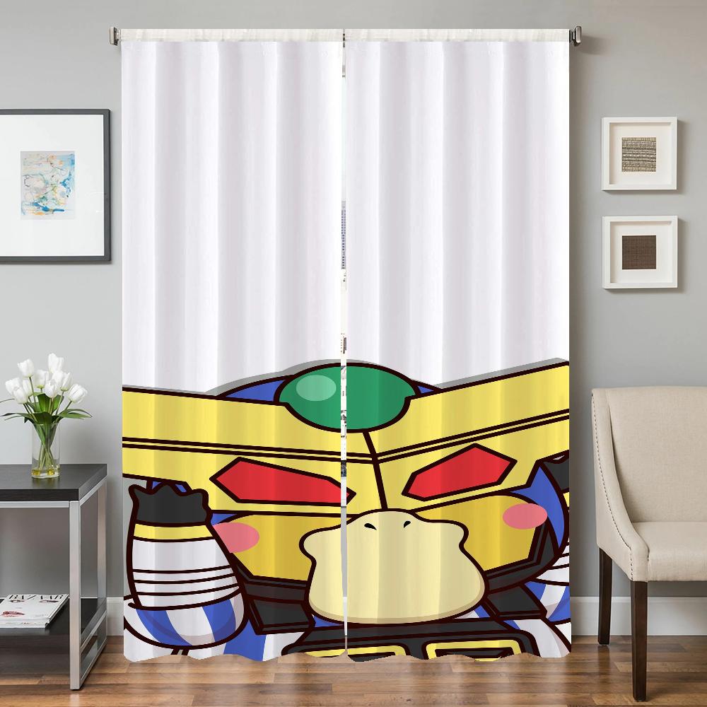 

Домашний интерьер Кухня Шторы для гостиной 2 шт. Плотные шторы Дверная штора P-psyduck Разделение Спальня Украшение W50xH70cmx2pcs-CL