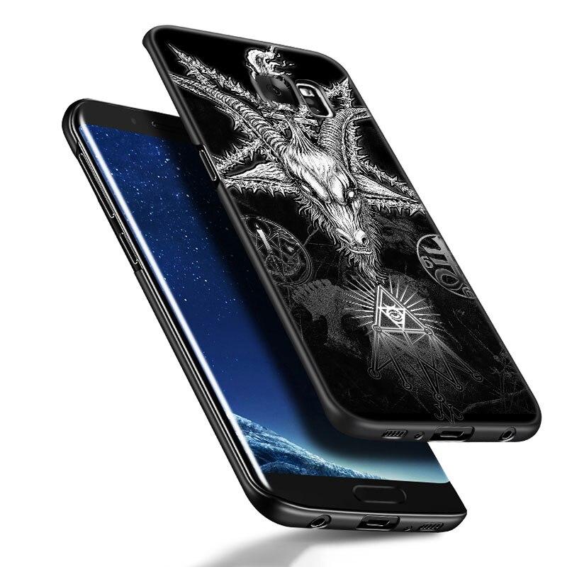 Pouzdro na telefon Satanic Scary Skull pro Samsung Galaxy S20 S21 FE S22 Ultra S10 Lite S10E S9 S8 Plus S7 Edge měkký TPU černý kryt
