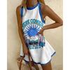 Round Neck Sleeveless Ocean Element Casual Women's Dresses