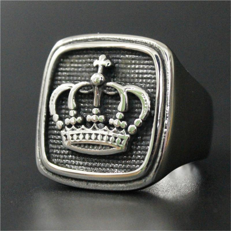

1pc Size 7-13 New Arrival Crown Ring 316L Stainless Steel Punk Jewelry Band Party Royal Crown Ring 7