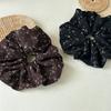 Francouzské módní kostkované květinové scrunchies do vlasů stuhou francouzský dívčí gumičky do culíku vlasový doplněk všestranné černé gumičky do vlasů