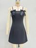 Women's Spaghetti Strap A-Line Bowknot Formal Dress - Trendy and Playful