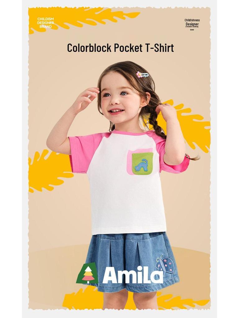 2025 Summer Girls' Cartoon T-Shirt - Short Sleeve, Cute Design