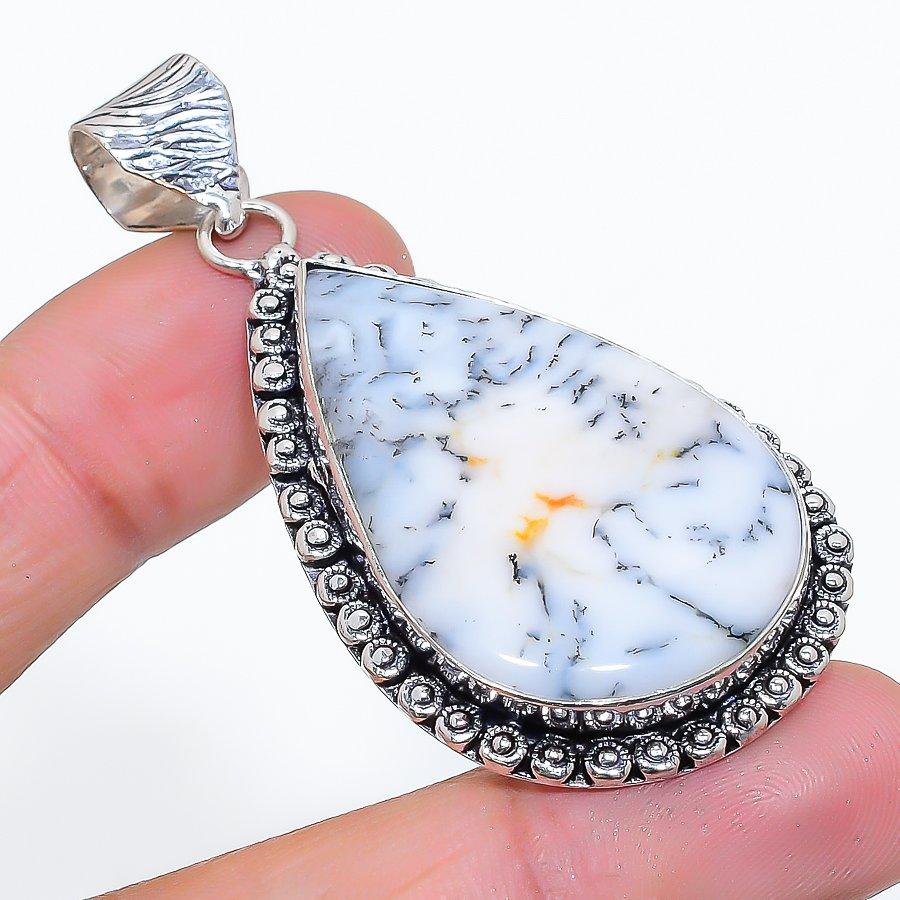 

Dendrite Opal Gemstone Handmade 925 Sterling Silver Jewelry Pendant 2.29 SU-10731