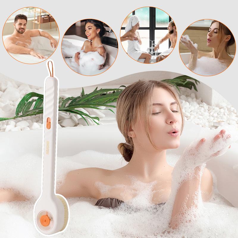 Long Handle Back Brush Soft Brush For Men & Women Comfortable Antiskid Body Bath Brush Deep Cleanse Back Scrubber Shower Brush