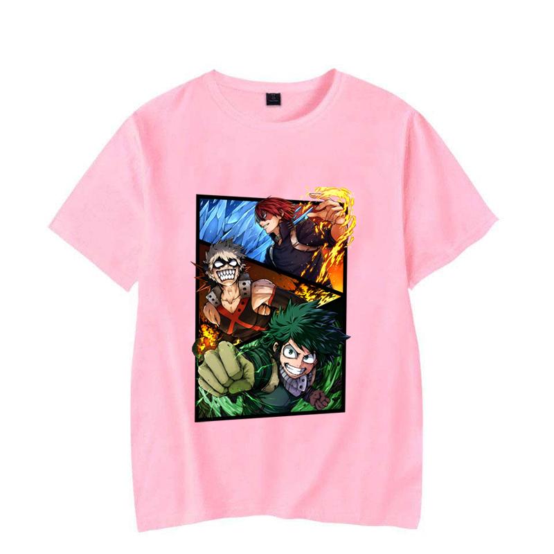 Hot Anime Deku Bakugou Katsuki Todoroki Shoto Print T-Shirt Women Men Loose Short Sleeve Round Neck Top Unisex Casual Shirt Tee
