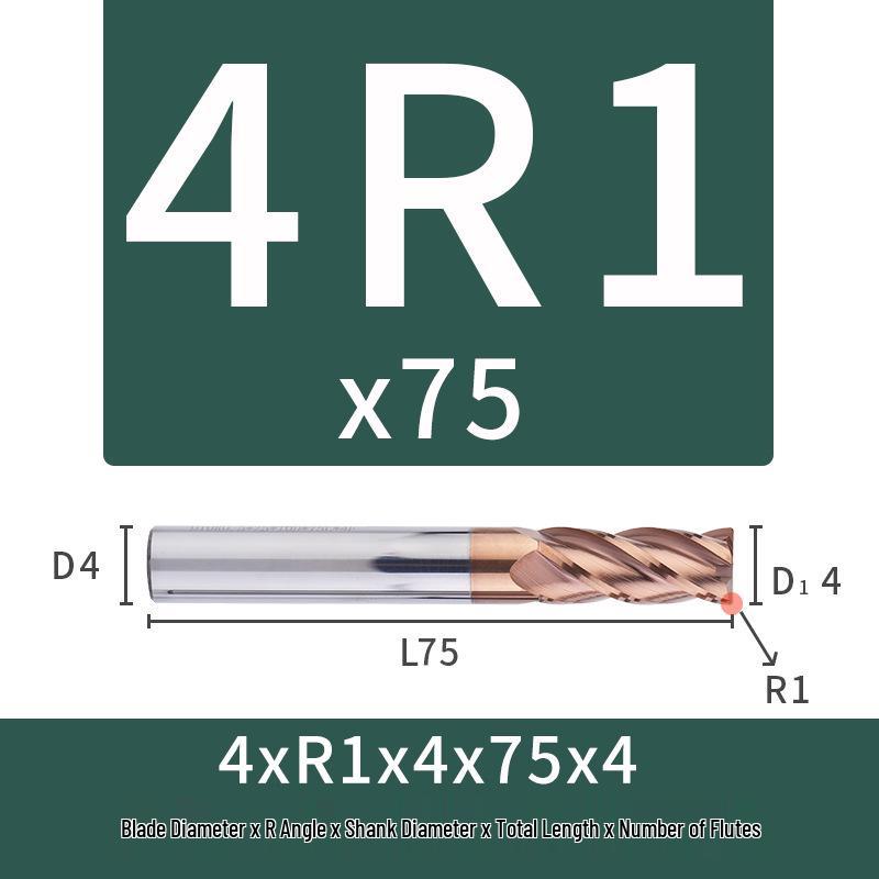 55-Degree Carbide Bull Nose End Mill with Wear-Resistant Coating for CNC Routers