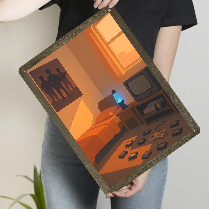 

Vintage Nostalgic Bedroom Metal Wall Art Living Room Decorative Painting Home Wall Hanging Artwork 20x30cm（7.8x11.8inch）
