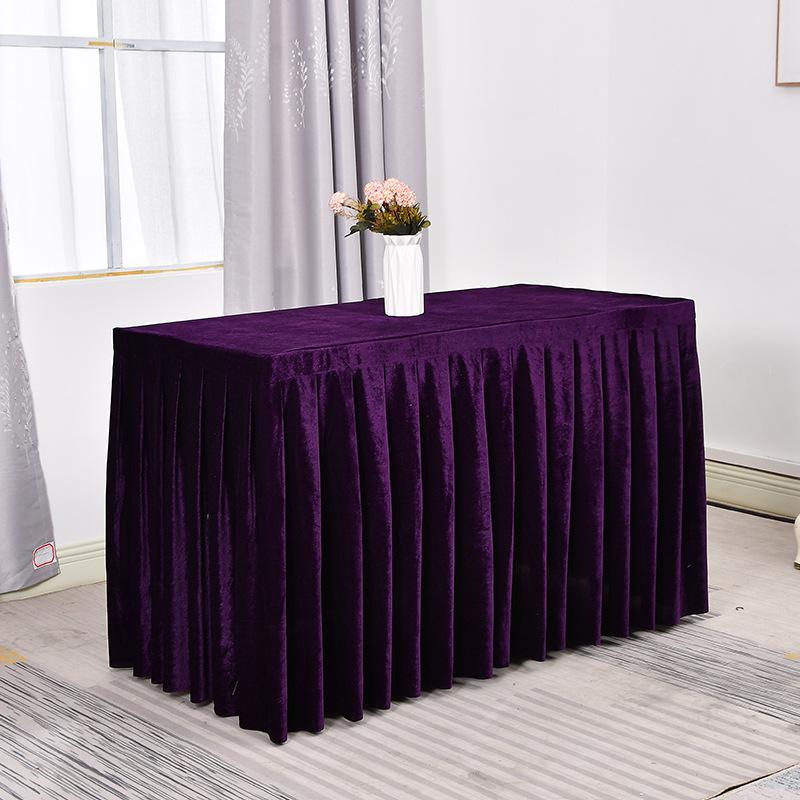 

Hotel Conference Tablecloth Table Skirt Rectangular Office Sign-In Activity Flannel Tablecloth Tablecloth Table Cover Table Skirt 120*40+75cm