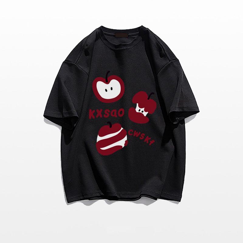 2025 Summer Women's Pure Cotton Oversized Short Sleeve T-Shirt in American Style