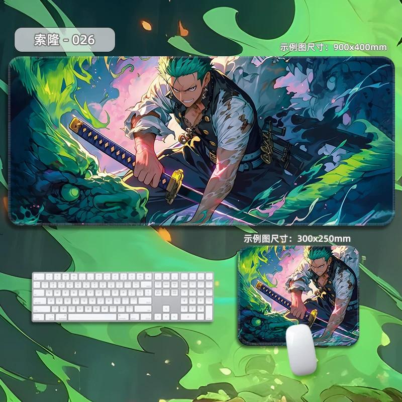 High Quality Roronoa Zoro ONE PIECE Leather Mouse Pad Oversized Small Cartoon Office Game E-sports Computer Keyboard Pad Table Mat Animation Periphery